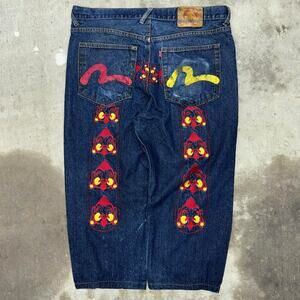 Vintage y2k rare evisu embroidered 90s buddha selvedge jeans